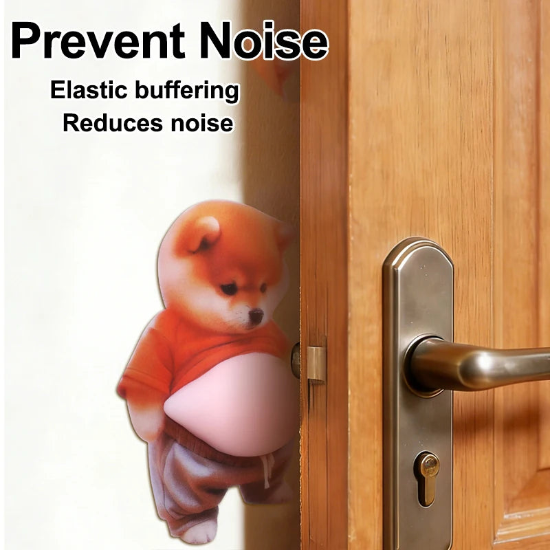 Cute Shiba Inu Silicone Belly Door Stopper,Self-Adhesive Sticker Door Stop ,Anti-Collision Stickers For Home Car Door Protector