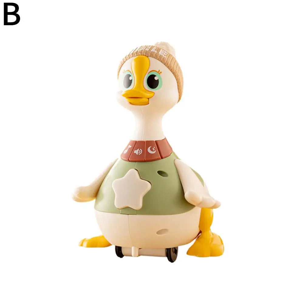 y Cartoon Swing Duck Toy Press Vehicles Glide Animal Inertia Pull Back Cars Electric Swing Duck with Baby Goose Dancing Toys