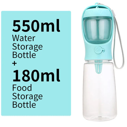 Portable Dog Cat Water Bottle with Storage Food and Water Container for Puppy Pets dogs Feeder Bowl Outdoor Travel Pet supplies