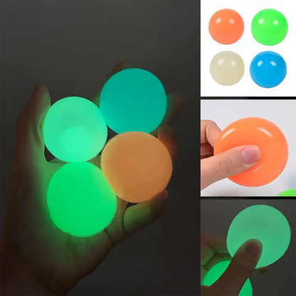 Colorful luminous balls, adhesive pressure balls, suitable for ceilings and walls, adult decompression balls 6pcs