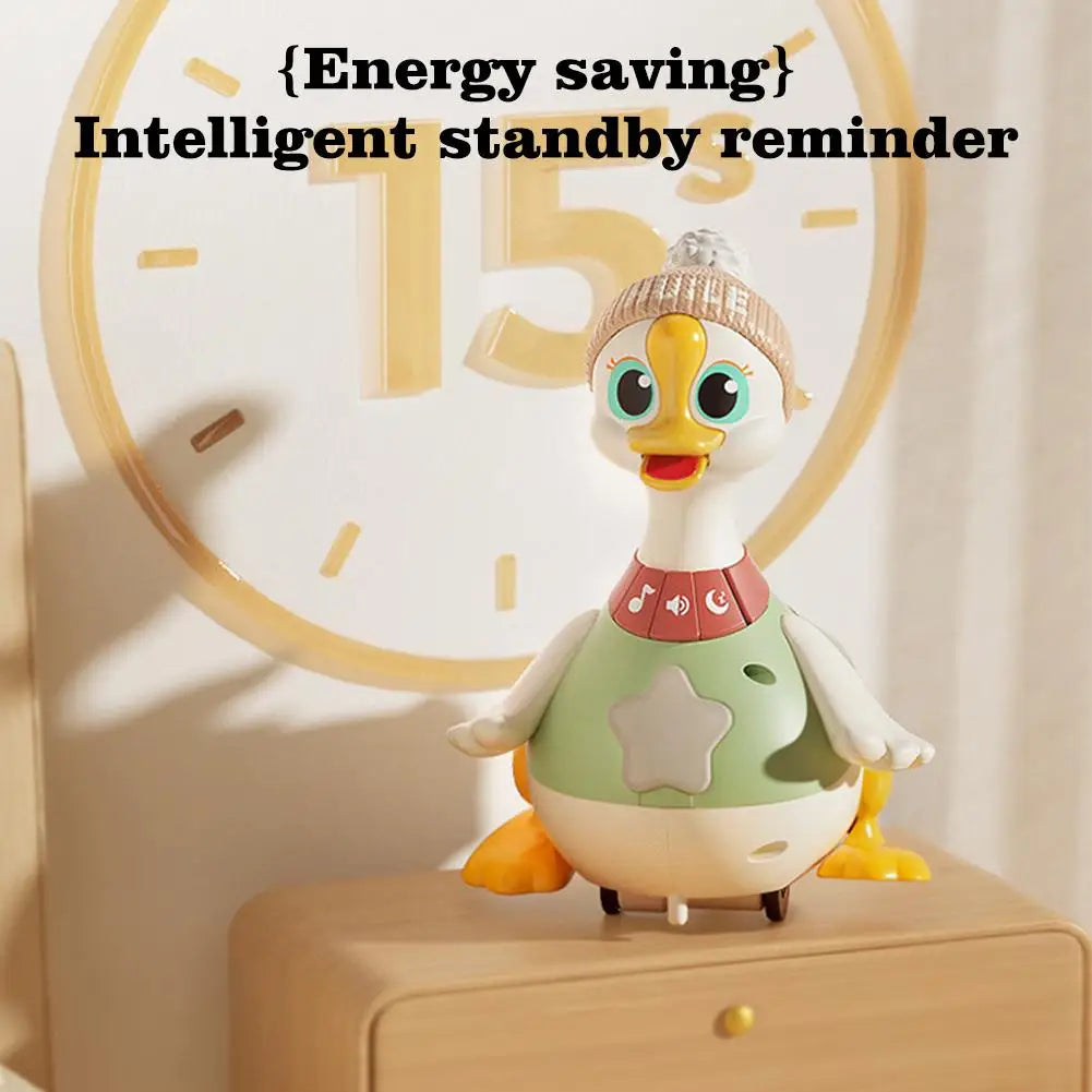 y Cartoon Swing Duck Toy Press Vehicles Glide Animal Inertia Pull Back Cars Electric Swing Duck with Baby Goose Dancing Toys