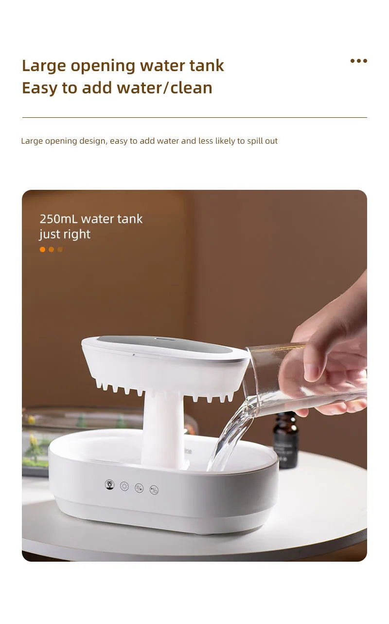 250ml Raindrop Aroma Diffuser with Color Light
