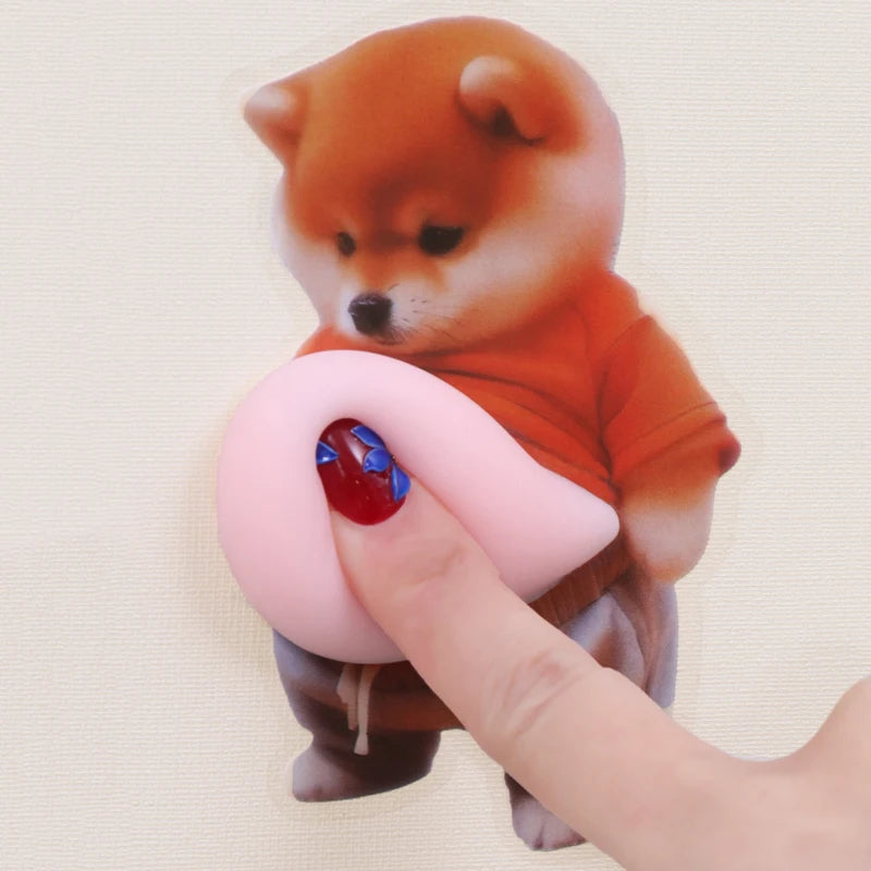 Cute Shiba Inu Silicone Belly Door Stopper,Self-Adhesive Sticker Door Stop ,Anti-Collision Stickers For Home Car Door Protector
