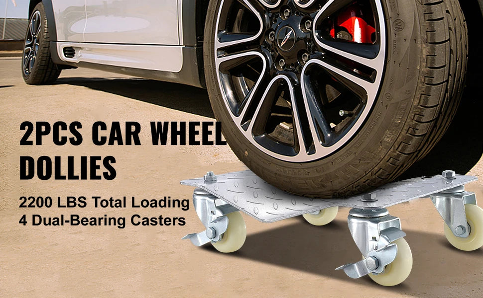 SucceBuy Vehicle Positioning Wheel Dollies 680Kg Per Dolly 2Pcs Car Wheel Dollies Car Skate Dolly Van Positioning Garage Jack