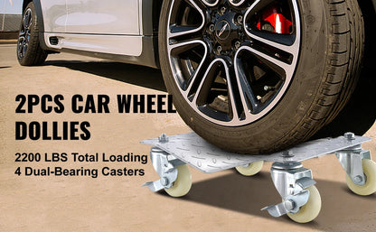 SucceBuy Vehicle Positioning Wheel Dollies 680Kg Per Dolly 2Pcs Car Wheel Dollies Car Skate Dolly Van Positioning Garage Jack