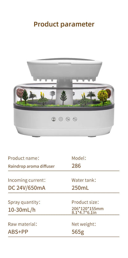 250ml Raindrop Aroma Diffuser with Color Light