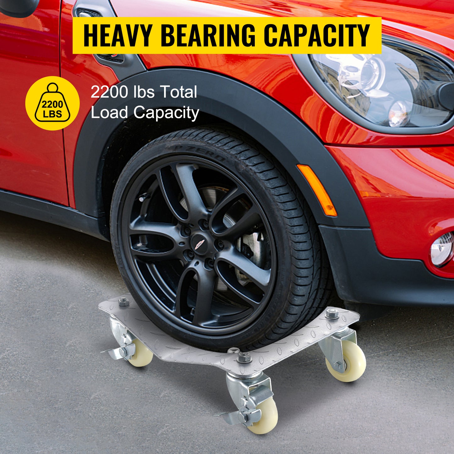 SucceBuy Vehicle Positioning Wheel Dollies 680Kg Per Dolly 2Pcs Car Wheel Dollies Car Skate Dolly Van Positioning Garage Jack
